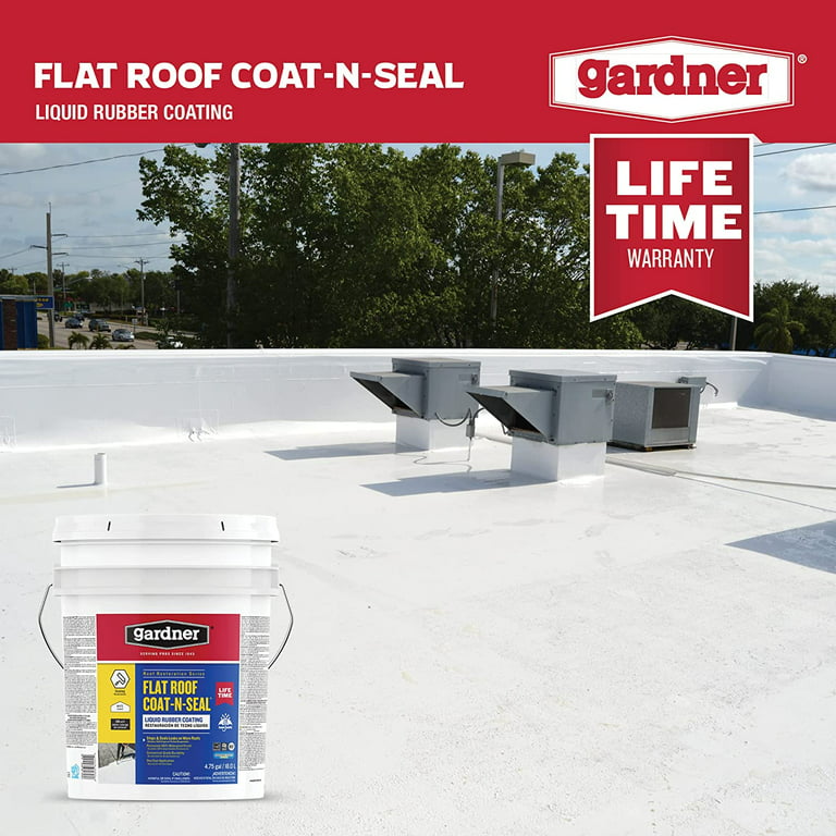 Liquid Rubber RV Roof Coating - Waterproof Solar Reflective Sealant, Brilliant White, 5 Gallon