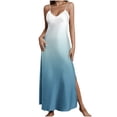 thumbnail image 2 of Haivin Women's gradient Floral Print Nightgown, Sexy Sleeveless V-neck split suspender Nightdress Dress Nightshirt, 2 of 8
