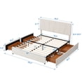 thumbnail image 5 of Aukfa Queen Upholstered Bed Frame with 4 Storage Drawers, Velvet Platform Bed with Headboard, Beige, 5 of 8