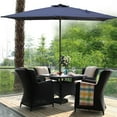 thumbnail image 3 of Superjoe 6.5×10 ft Outdoor Patio LED Umbrella Solar Powered Aluminum Pole with Push Button ,Navy Blue, 3 of 6