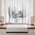 thumbnail image 2 of Ambesonne Dental Kitchen Curtains, Tooth with Implant Medical, 55"x39", White Grey and Pale Grey, 2 of 3