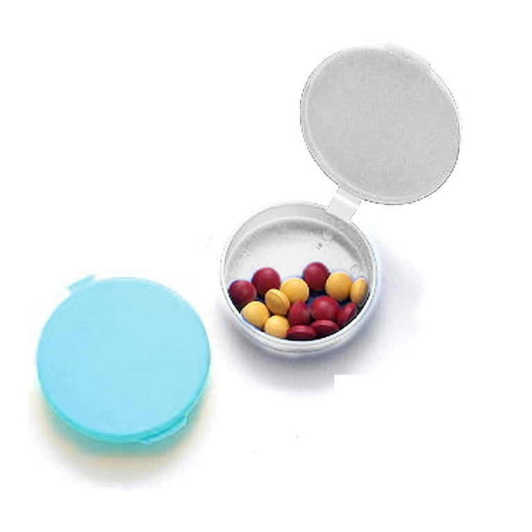 Pocket Pill Caddy Travel Plastic Container Medicine Tablet Case Holder 2 Pc  New(Colors May Vary )
