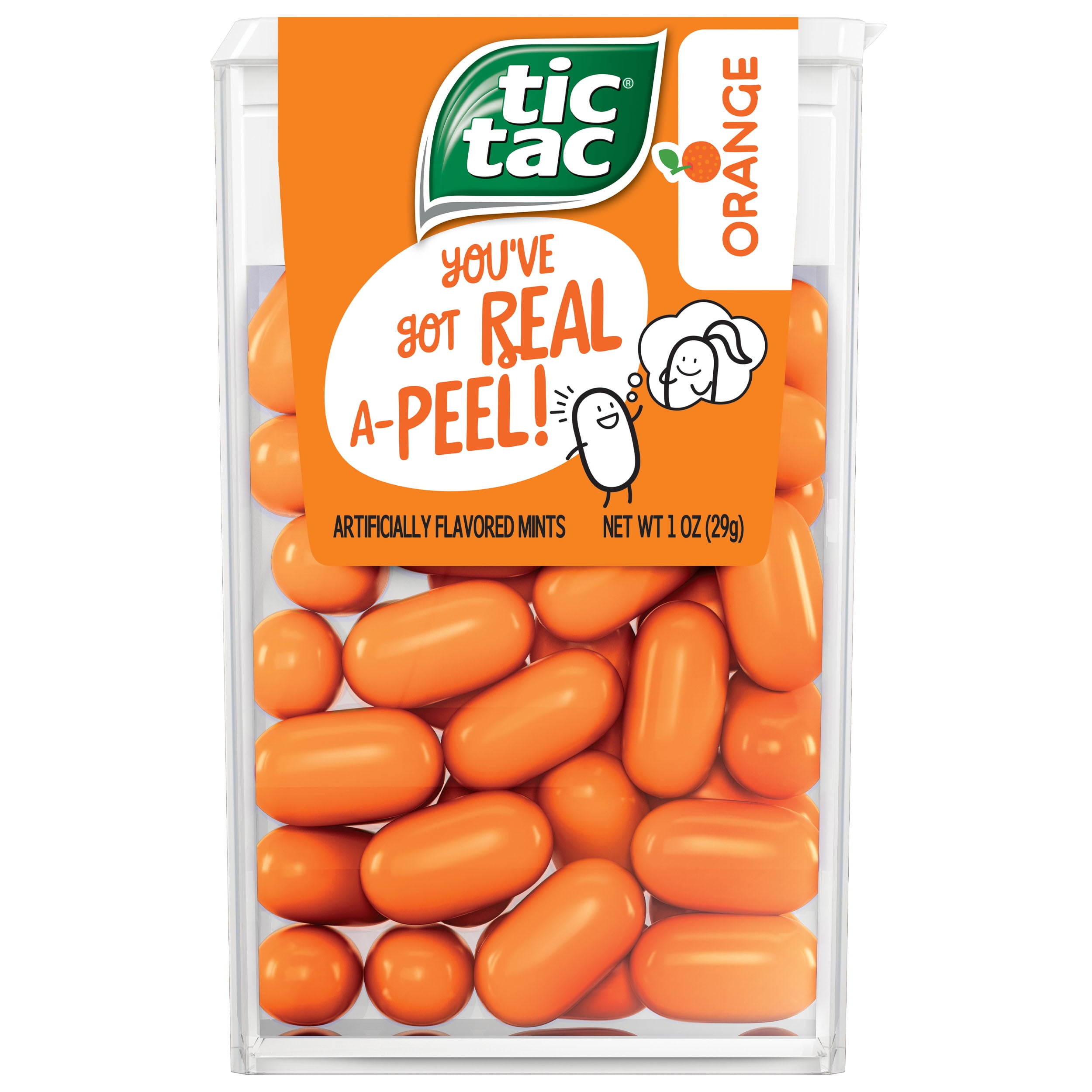 Tic Tac Fresh Breath Mints, Orange, Bulk Hard Candy Mints, Perfect Valentine's Day Gift, 1 oz Singles