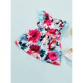 thumbnail image 3 of Blotona Baby Girl's Dress Flower Print Round Neck Ruffle Flying Sleeve Dress, 3 of 8