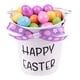 thumbnail image 5 of Adorno de cubo de huevos de Pascua. Cubo de mano versátil para recoger huevos. Lazo estampado violeta, 5 of 7