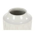 thumbnail image 5 of DecMode 12" Geometric White Porcelain Vase with Brown Base, 5 of 9
