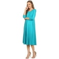 thumbnail image 4 of Women's Casual Basic Comfy 3/4 Sleeve Flare A-line Midi long maxi Dress, 4 of 7