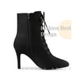thumbnail image 5 of Unique Bargains Pointy Toe Zip Lace Up Stiletto Heels Ankle Boots for Women, 5 of 6