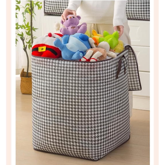 Large Closet Organizers and Storage Bags, 3 Pack Storage Bins Foldable Containers with Reinforced Handle&Zipper for Clothing, Blanket, Comforters, Bed Sheets, Pillows 140 Litre