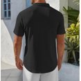 thumbnail image 3 of YATELLE Men's Henley Shirt Short Sleeve Stand Collar Summer Casual Beach Hippie T-Shirts, 3 of 6