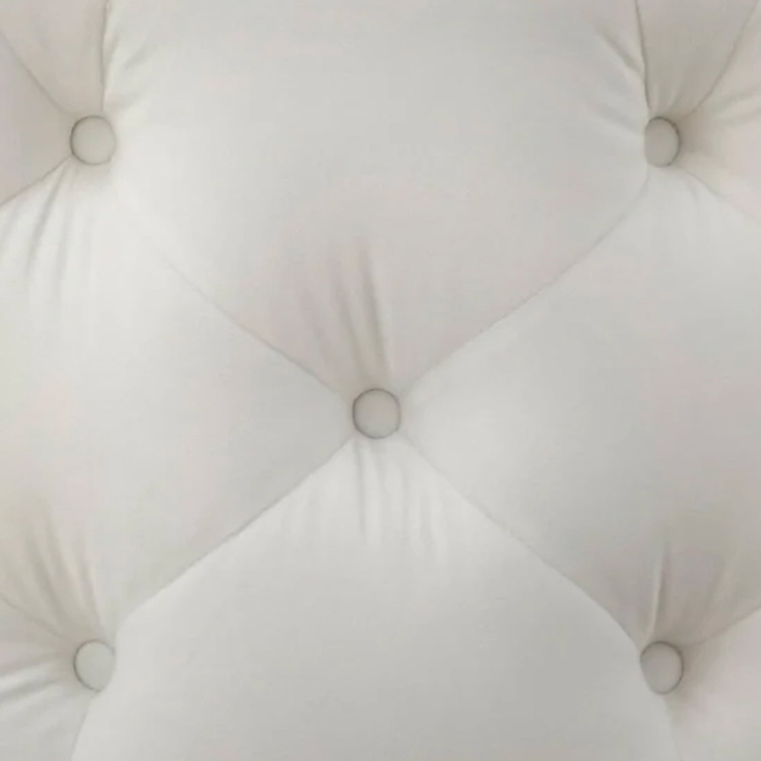 TMS Scopi 24” Upholstered Velvet Round Tufted Ottoman, White Velvet