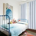 thumbnail image 2 of Kids Blackout Curtains for Bedroom, Rod Pocket Room Darkening Curtains Decoration Thermal Insulation Window Drapes for Nursery, Children Room, 2 Panels, Each 42 x 84 Inch (Greyish White), 2 of 8