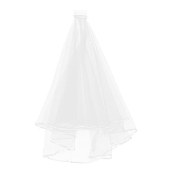 TEHAUX White Bridal Veil Wedding Accessory Tulle Veil for Bride Party Unique Design Elegant Style