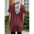 thumbnail image 3 of Womens 2023 Summer Casual Shirts Short Sleeve Tunic Tops with Pockets, 3 of 4
