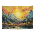 thumbnail image 5 of PRATYUS Mountain Sun Wall Hanging tapestry, Forest Trees River Vintage Aesthetic Art Tapestries Sunrise Sunset Nature Landscape Home Decor for Bedroom Living Room Dorm Painting, 5 of 6