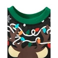 thumbnail image 2 of Toddler Boys Christmas Sweatshirts Long Sleeve Fleece Pullover Shirts Reindeer Sweater Cartoon Tee Sport Tops 5T, 2 of 6