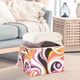 thumbnail image 3 of Yayeee Collapsible Cube Storage Bin with Lid Fabric Closet Decorative Basket with Handles, Swirling Circles, 3 of 7