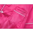 thumbnail image 3 of Beezizac Satin Pajamas for Girls - Neon Pink Cute Silky Summer Shorts Soft PJ Set Size 14, 3 of 7