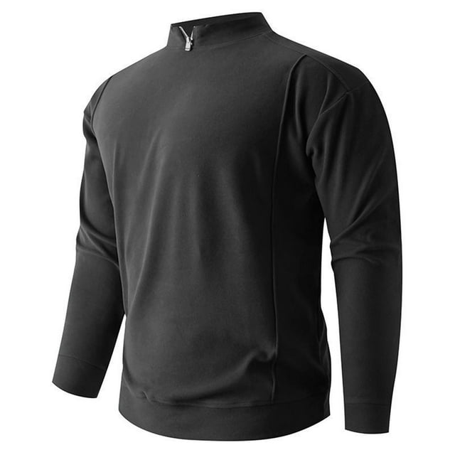pstuiky camisa de manga larga para hombre, Suéter de punto cálido de color sólido de moda informal para hombre, manga larga, top redondo Tops casuales para hombres l