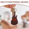 thumbnail image 3 of FENGGUIQU Compact Brown PU Guitar Pick Organizer Portable Storage Holder with Keychain Pendant, 3 of 6