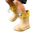 thumbnail image 5 of Otqutp Toddler Boys Girls Rain Boots Kids Color Block Waterproof Rubber Mid Calf Booties Adjustable Drawstring Cuff Non Slip Rain Shoes, 5 of 6