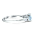 thumbnail image 5 of Three Stone Ring Kite Shape Aquamarine Cubic Zirconia White Tone 925 Sterling Silver, Size 5, 5 of 7