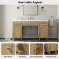 thumbnail image 4 of Christopher Knight Home 60" Bathroom Vanity with SMC Sink, Soft Close Storage and Tip-Out Tray, Wood, 4 of 10