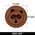 thumbnail image 2 of Surprised Panda Face Shocked 2.5" Faux Leather Round Engraved Iron-On Patch - Brown, 2 of 6