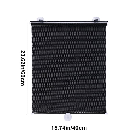 Rkxzt Curtain Stretchable Roller Blinds 40x60cm Black Heat Insulation for Home Car Office Kitchen Bathroom Window Household Tools|Plastic,Black