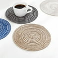 thumbnail image 4 of WUXIAB Round Placemats Woven Braided Place Mats Table Placemats,Vinyl Placemats14 inch Circle Place Mats Easy to Clean Table Mats Indoor Outdoor,Hand-made,environmental friendly and durable. Blue, 4 of 8