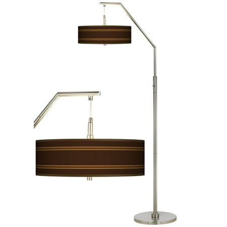 Saratoga Single Light - Giclee Glow Saratoga Stripe Giclee Shade Arc Floor Lamp