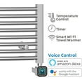 thumbnail image 2 of HEATGENE Smart Towel Warmer with Timer and Temperature Control, Large Smart Liquid Filled Towel Rails, Plug-in/Hardwired Towel Rack Heater Compatible with Google Home, Chrome, 2 of 9