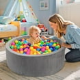thumbnail image 4 of Foam Baby Ball Pit, 35.4"x 11.8" Ball Pits for Toddlers, Soft Round Kiddie Playpen Ball Pool for Kids with Soft Memory Sponge, Ideal Gift for Babies Indoor and Outdoor Game,Grey(Balls not Included), 4 of 7