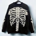 thumbnail image 2 of XIAOCHA Womens Sweaters Casual Skeleton Jacquard Crewneck Knit Pullover Sweater Loose Fit Long Sleeves Soft Comfortable Top Halloween Holiday, 2 of 3