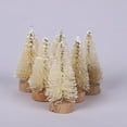 thumbnail image 2 of Save! 12Pcs Mini Christmas Tree Desktop Christmas Tree Model Snow Sisal Trees with Wood Base, 2 of 9