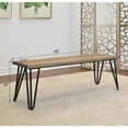 thumbnail image 5 of Roundhill Furniture Aryven Industrial Wood Dining Bench, Rustic Dark Pine Finish, 5 of 9