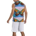 thumbnail image 5 of Gaeub Oil Painting Beautiful Butterfly Men's Mesh Basketball Jersey, Quick-Drying Sleeveless Top S-4XL, Loose Muscle Tank Top -Large, 5 of 9