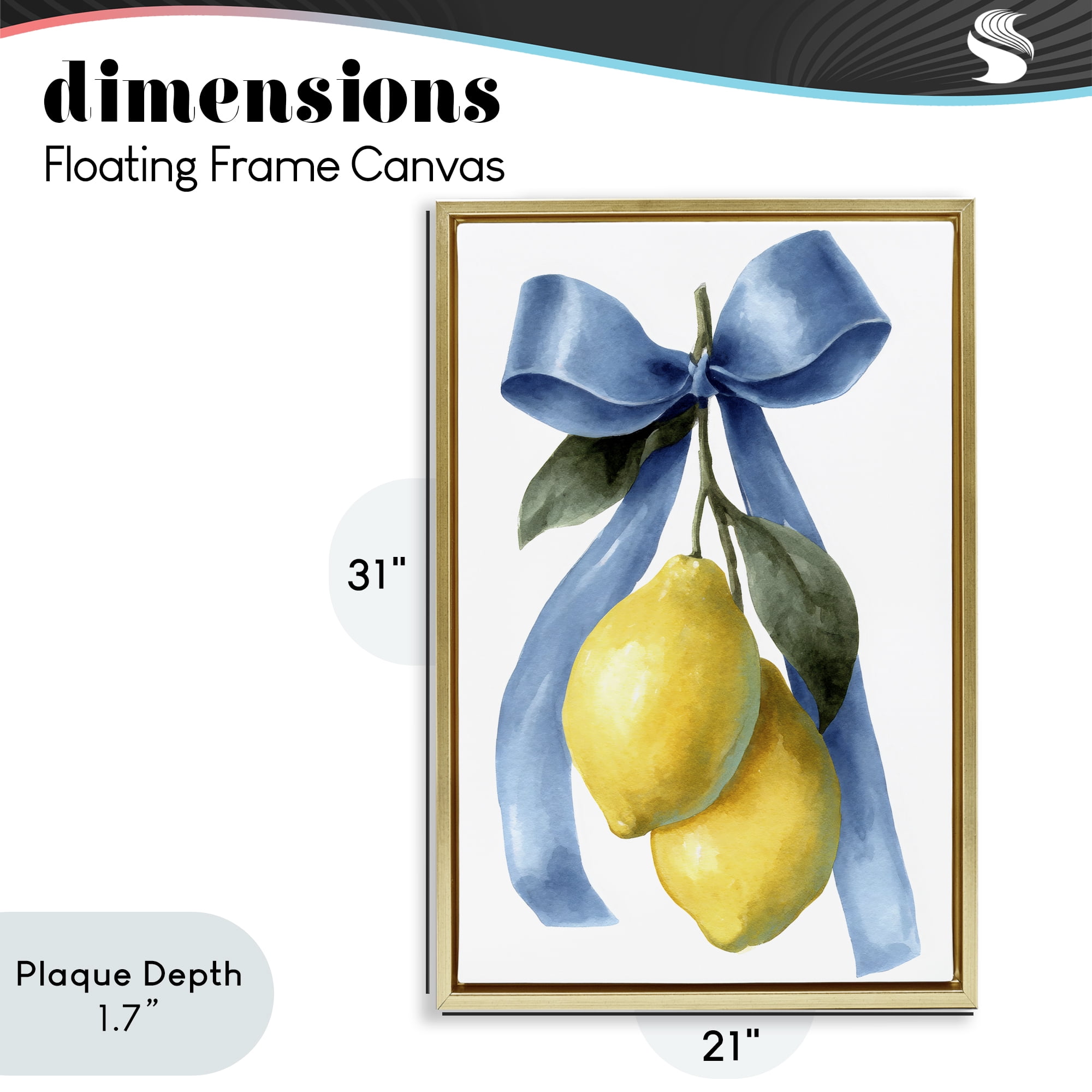 Stupell Industries Sweet & Sour Lemons Gold Framed Floater Canvas Wall Art, design by Petal Prints Design