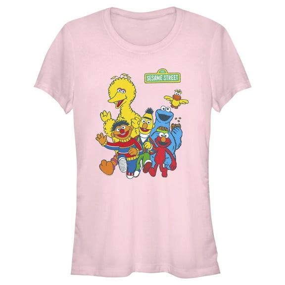 Junior's Sesame Street Main Group Shot Graphic T-Shirt