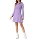 thumbnail image 4 of INSPIRE CHIC Vestido A-Line de Manga Larga con Solapa de Ante Sintético para Mujeres XL Púrpura, 4 of 6