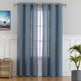 thumbnail image 1 of Haperlare Linen Blend Textured Curtain 37"W x 84"L Farmhouse Light Filtering Window Curtain Panels for Living Room Bedroom, Blue, Set of 2, 1 of 6