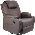 thumbnail image 6 of Vineego 360° Swivel PU Leather Chair with Massage Function Adjustable Home Theater Single Recliner,Brown, 6 of 6