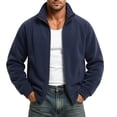 thumbnail image 5 of Men's Polar Fleece Jackets Lightweight Loose Soft Winter thermal Coats Outdoor Windproof Zip Up Jacket with Pockets Big & Tall Size M-5XL Dark Blue, 5 of 5
