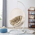 thumbnail image 1 of Modway Hide Outdoor Patio Swing Chair With Stand in White Mocha, 1 of 9