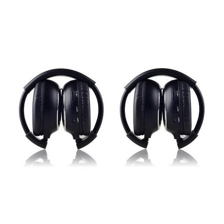 2018 headphones, 2 packs dual channel infrared wireless car helmet foldable car IR headset with for TV DVD