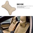 thumbnail image 2 of Almohada para El Cuello Del Coche Almohada Hueso para El Coche Almohada Interior para El Coche para Las Estaciones Reposacabezas PU para El Coche (Beige), 2 of 9