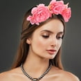 thumbnail image 3 of 3 diademas de flores de peonía artificiales para mujer, accesorios florales realistas para el cabello, diademas de fiesta, diademas elegantes para mujer, 3 of 8