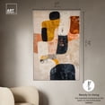 thumbnail image 5 of Asphodel Boho Neutral Abstract Canvas Wall Art by Art Remedy, Silver Floater Frame, 36"x54", 5 of 7