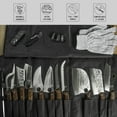 FULLHI 17pcs High Carbon Steel Chef Knife Set, Full Tang, BBQ, Camping