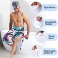 thumbnail image 4 of Colevkie Men's 2 Pcs Bath Skirt & Bath Towel Set Soft and Absorbent Adjustable Shower Wrap Towel for Beach Spa Sauna Bathroom Paisley Style, 4 of 7